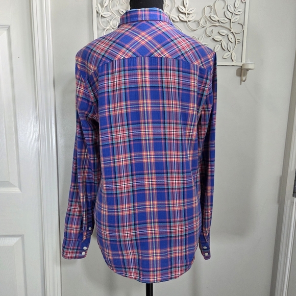 J. Crew Men's Blue Plaid Shirt Size 8 - Picture 3 of 5